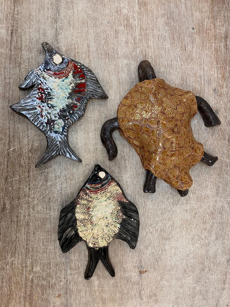 Animaux de la mer en poterie